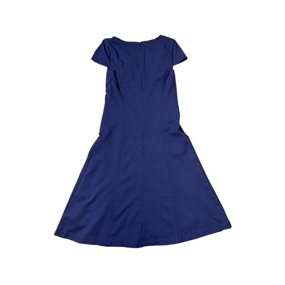 Women's Cap Sleeve Square Neck Dress Seamed Fit, Navy Blue, Size 4 NWT (sku9) - Picture 7 of 9